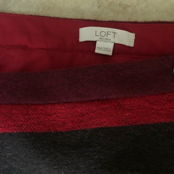 Loft 00 petite pencil short skirt striped pattern fall - Picture 5 of 8